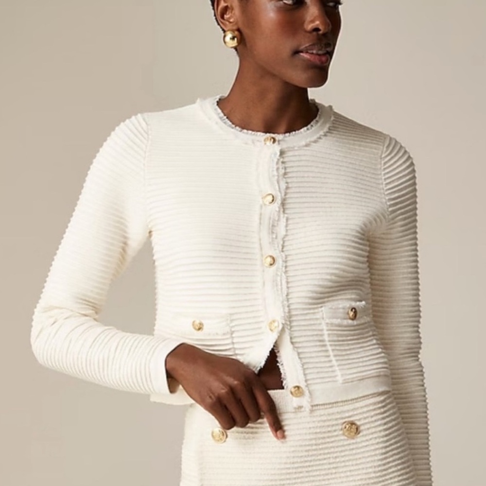 J. Crew Cream Textured Jacket